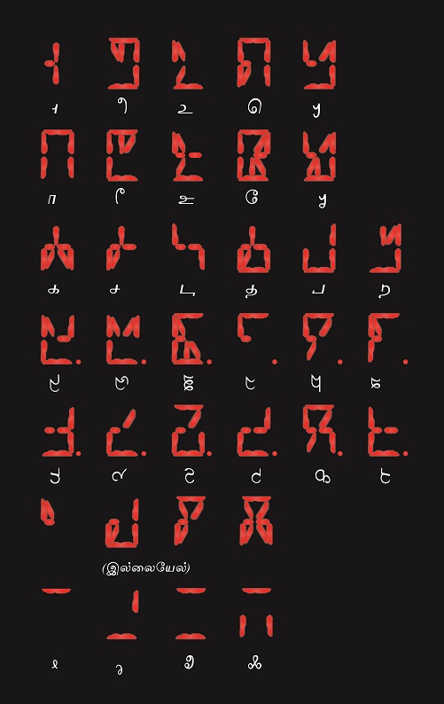 Menthamizh in 14 segment LED display